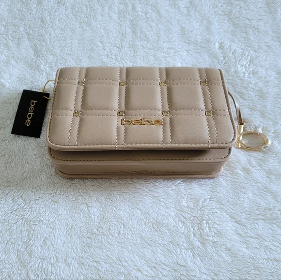 bebe Chica👩 Stud Crossbody Bag in Beige - NWT - Picture 15 of 16